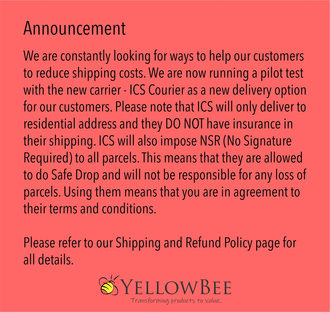 Announcement - New Shipping Partner - ICS Courier