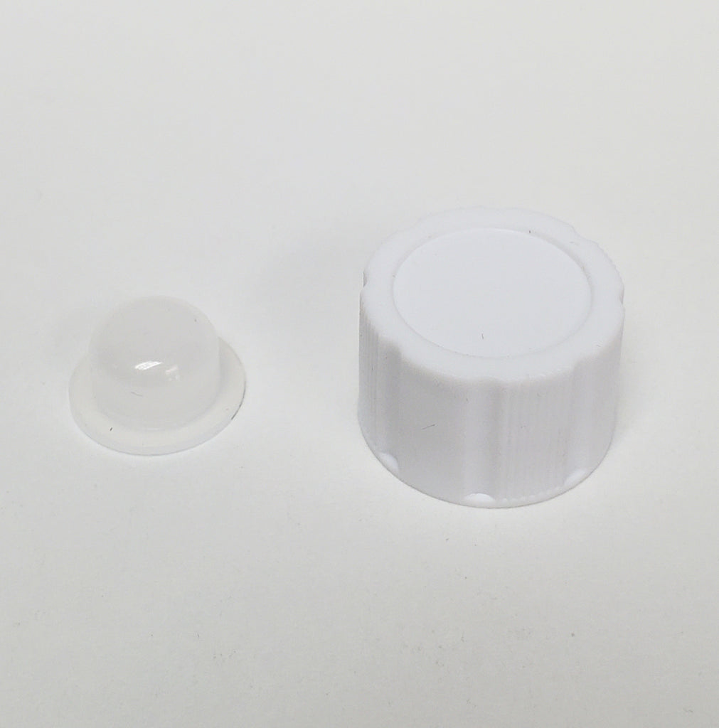 New Semi Ribbed Cap with Inner Plug (White)