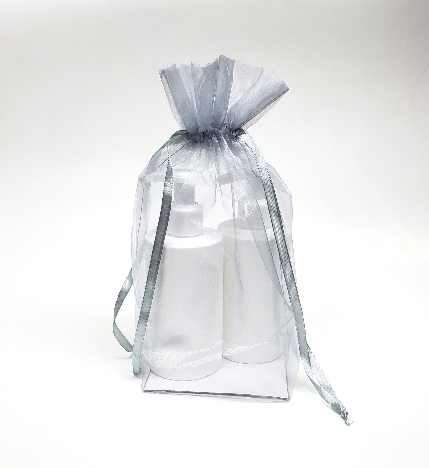 Organza Bag - Cardboard Bottom - (Large Silver)