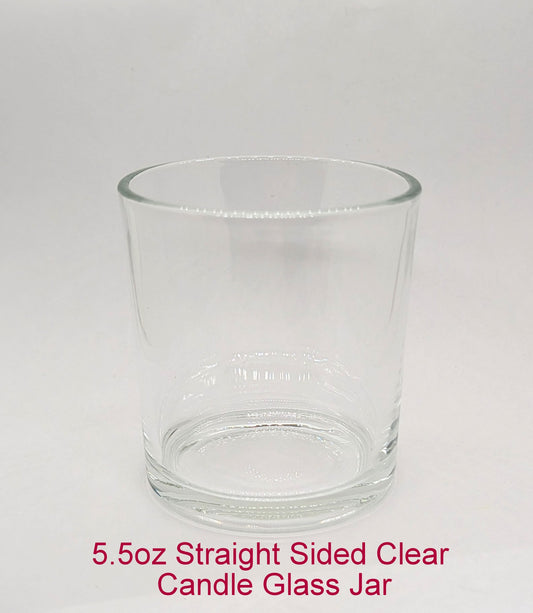 5.5oz Straight Sided Clear Candle Glass Jar (12pcs)
