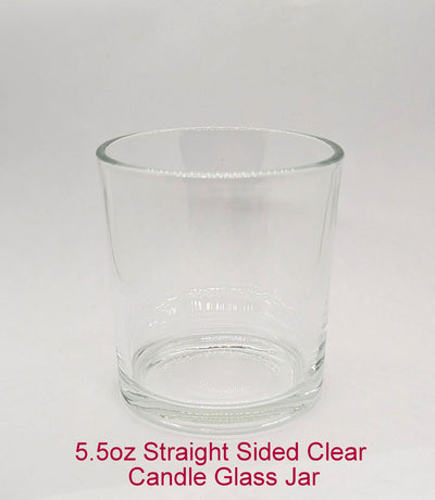 5.5oz Straight Sided Clear Candle Glass Jar (12pcs)