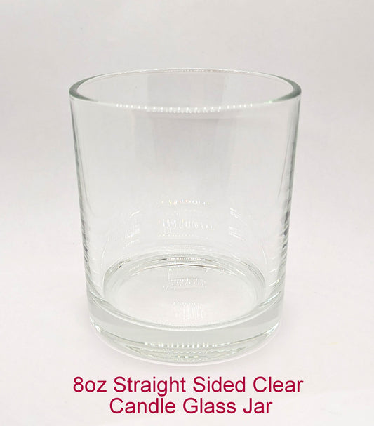 8oz Straight Sided Clear Candle Glass Jar (12pcs)