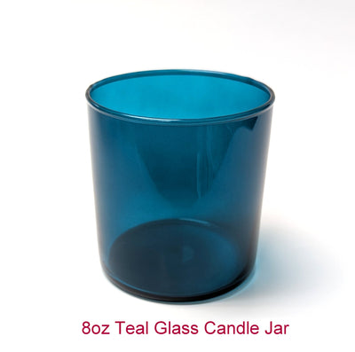 8oz Teal Glass Candle Jar (12pcs)