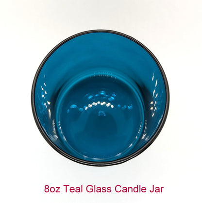 8oz Teal Glass Candle Jar (12pcs)