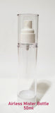 Clear Airless MISTER / SPRAYER Bottle - 50ml (Reusable) (Discount - Case of 80pcs)