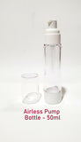 Clear Airless PUMP Bottle - 50ml (Reusable) (Discount - Case of 80pcs)