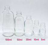 New Essential Oil Glass Bottle - Clear - 100ml / 3.34oz