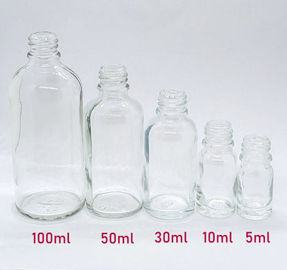 New Essential Oil Glass Bottle - Clear - 50ml / 1.69oz