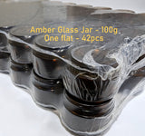 Amber Glass Jar (Black Lid) - 100g (Discount - Flat of 42pcs)