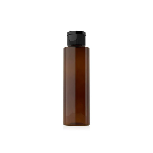 Amber Slim Bottle with Black Flip Cap - 100ml