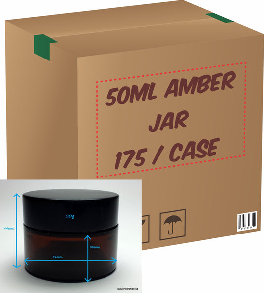 Amber Glass Jar (Black Lid) - 50g (Full Case 175pcs)