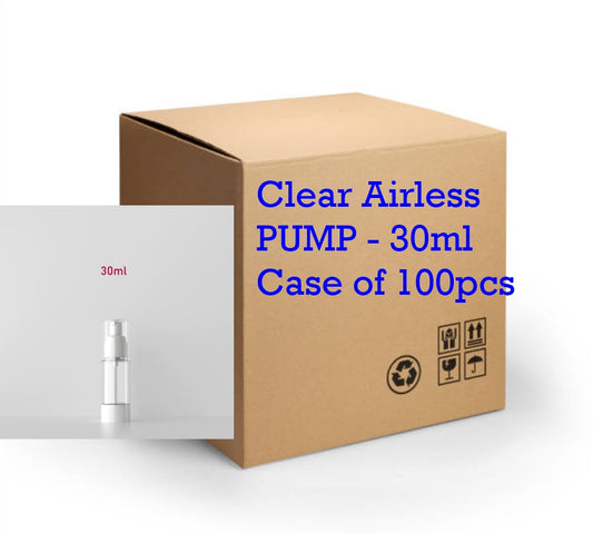 Clear Airless PUMP Bottle - 30ml (Reusable) (Discount - Case of 100pcs)