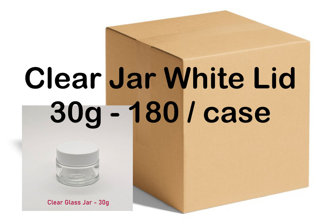 Clear Glass Jar (White Lid) - 30g (Full Case 180pcs)