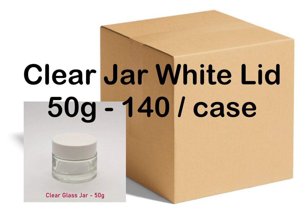 Clear Glass Jar (White Lid) - 50g (Full Case 140pcs)