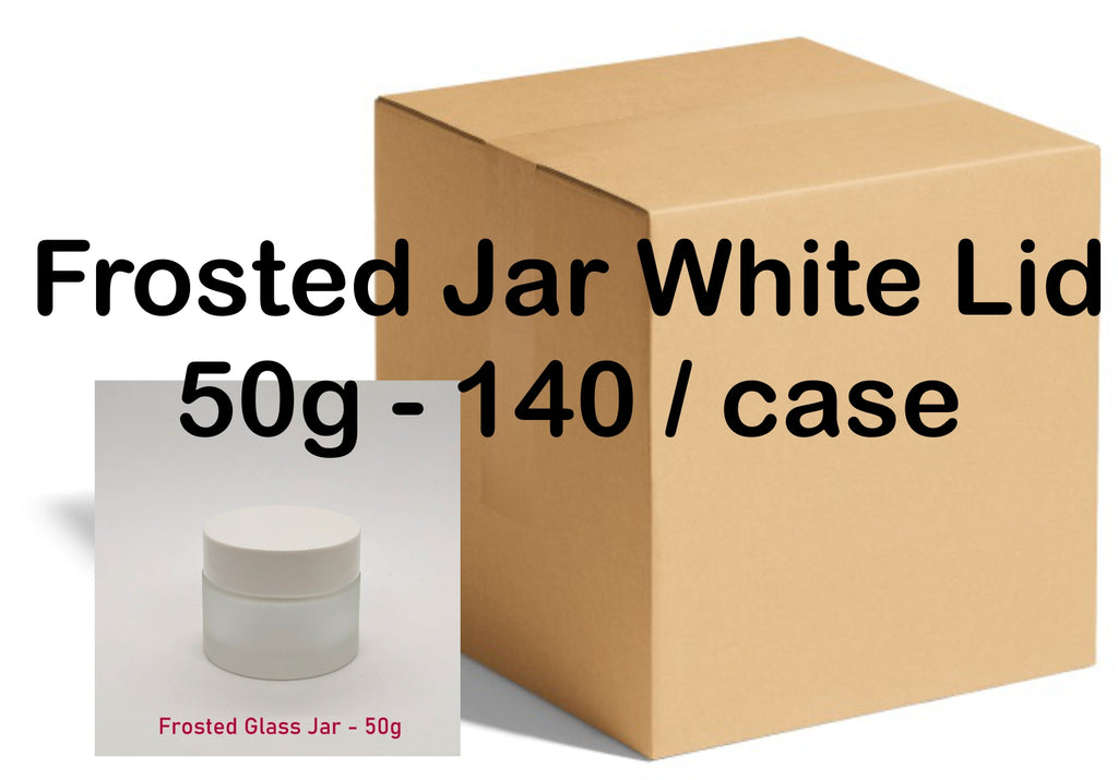 Frosted Glass Jar (White Lid) - 50g (Full Case 140pcs)