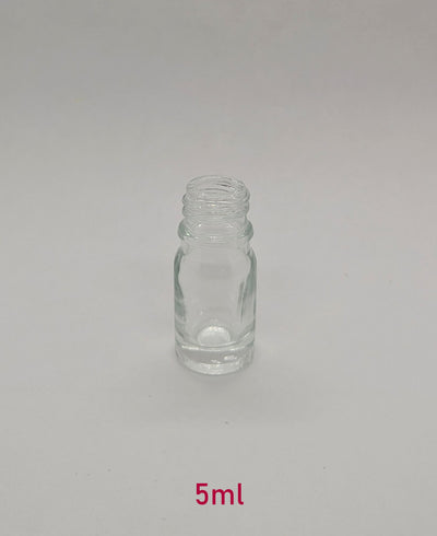 New Essential Oil Glass Bottle - Clear - 5ml / 0.17oz