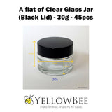 Clear Glass Jar (Black Lid) - 30g / 1oz