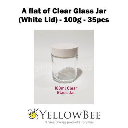 Clear Glass Jar (White Lid) - 100g