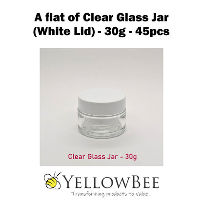 Clear Glass Jar (White Lid) - 30g / 1oz