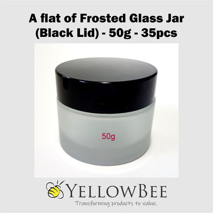 Frosted Glass Jar (Black Lid) - 50g / 1.8oz