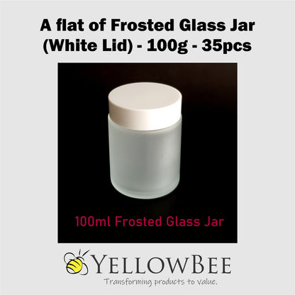 Frosted Glass Jar (White Lid) - 100g