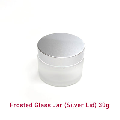 Frosted Glass Jar (Silver Lid) - 30g / 1oz