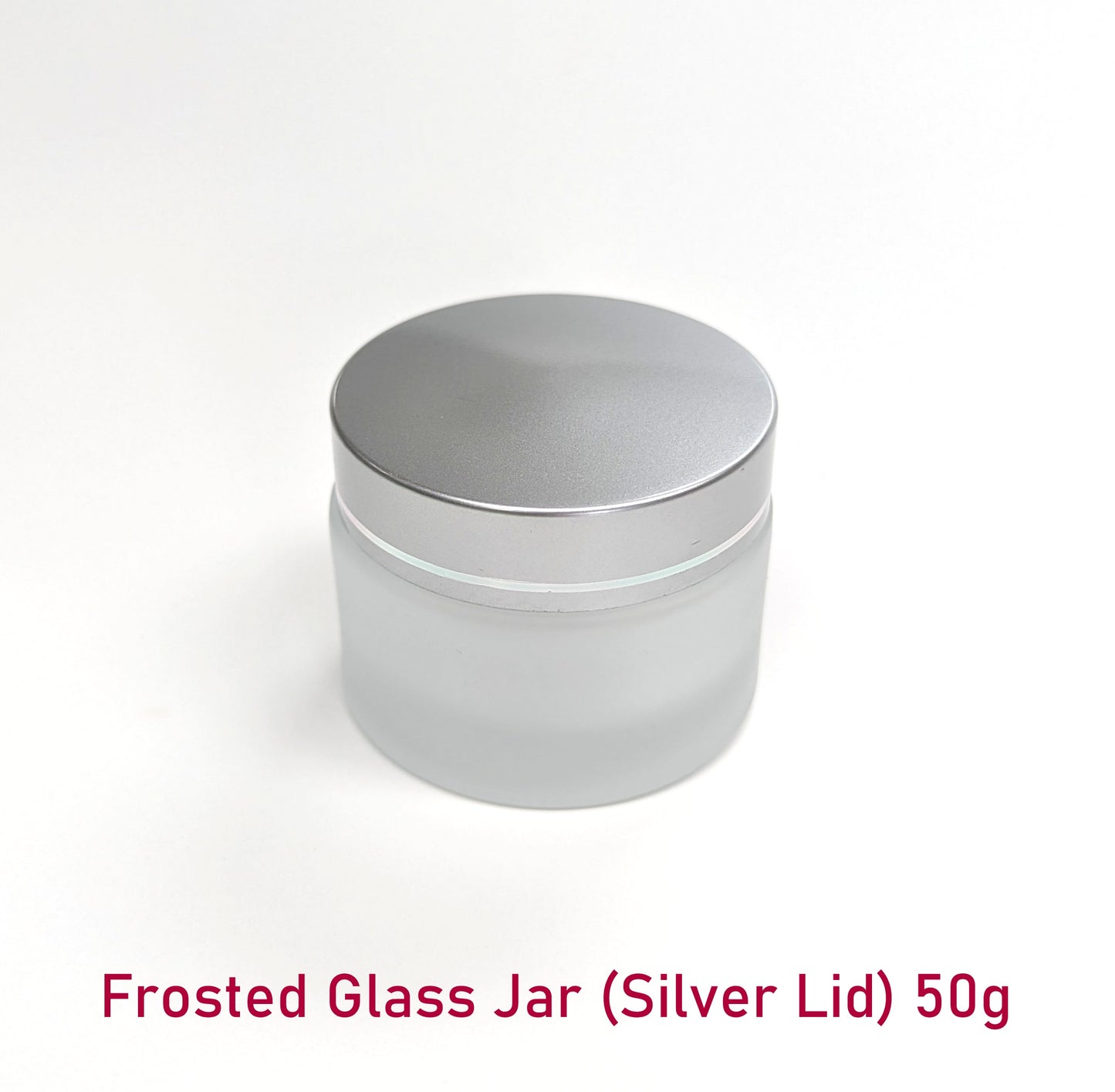 Frosted Glass Jar (Silver Lid) - 50g / 1.8oz