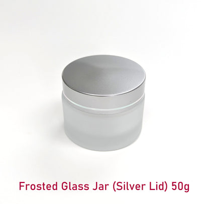 Frosted Glass Jar (Silver Lid) - 50g / 1.8oz