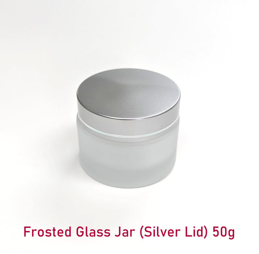 Frosted Glass Jar (Silver Lid) - 50g / 1.8oz