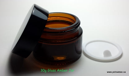 Amber Glass Jar (Black Lid) - 30g (Discount - Flat of 48pcs)