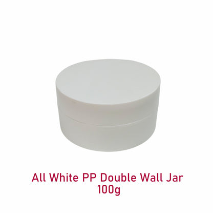 All White PP Double Wall Jar - 100g