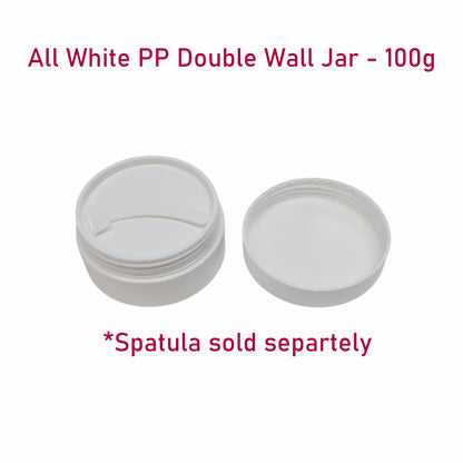 All White PP Double Wall Jar - 100g