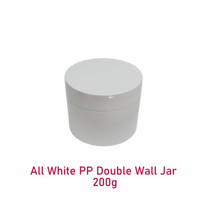 All White PP Double Wall Jar - 200g