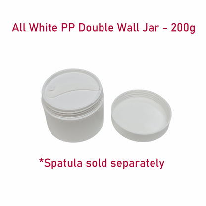 All White PP Double Wall Jar - 200g
