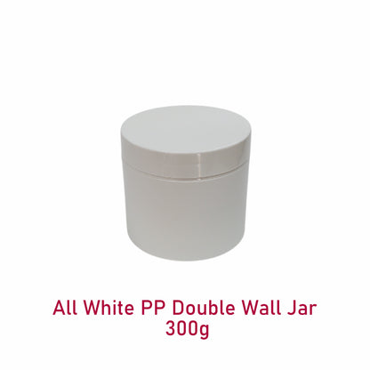 All White PP Double Wall Jar - 300g