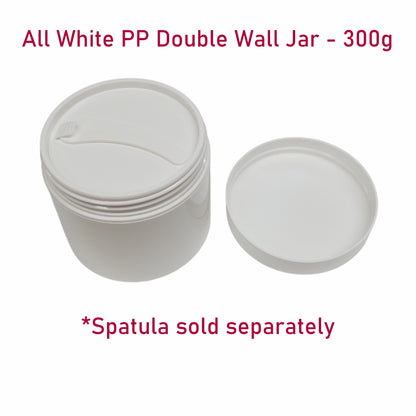All White PP Double Wall Jar - 300g