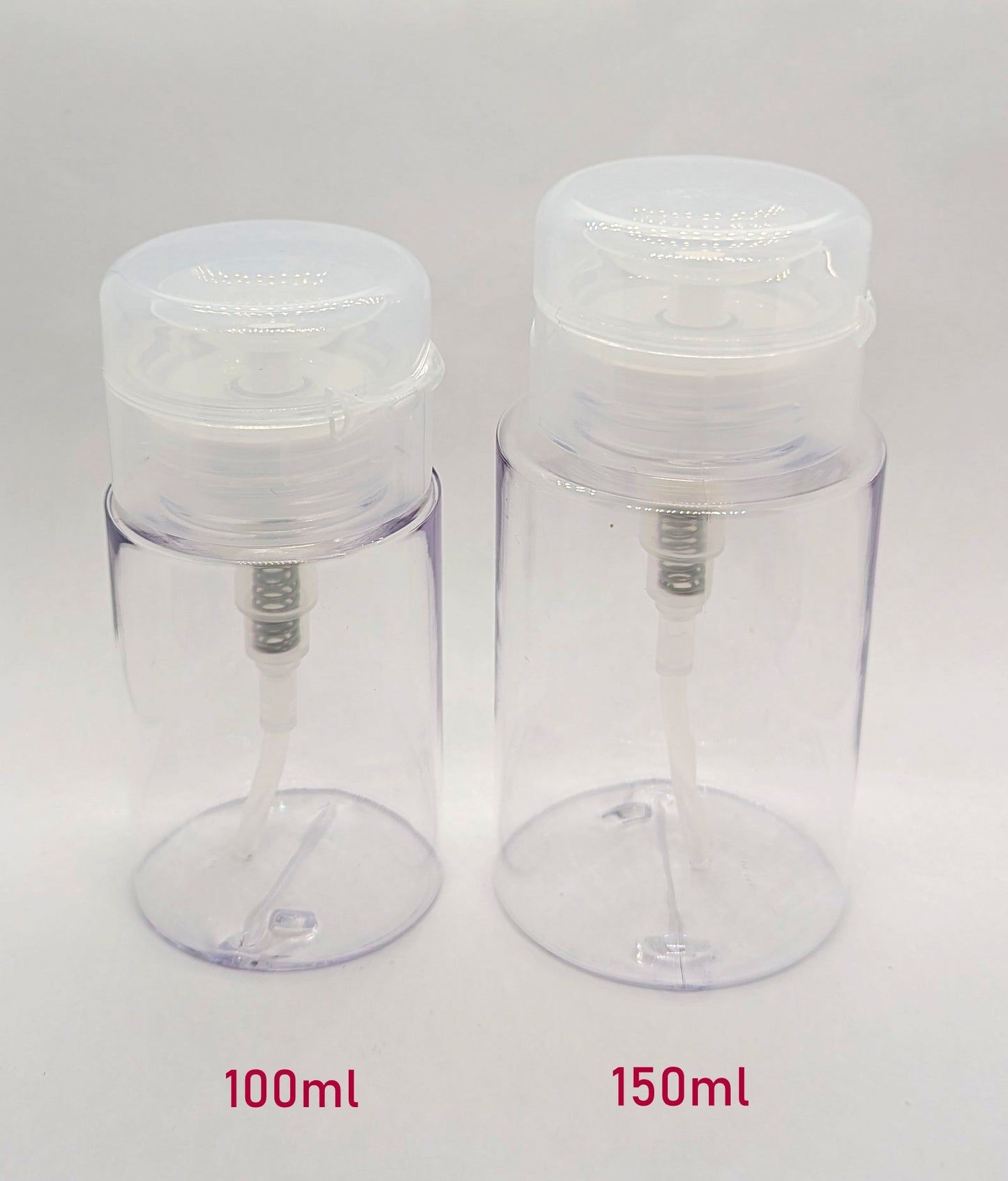 Clear Push Down Pump Dispenser Bottle - 150ml