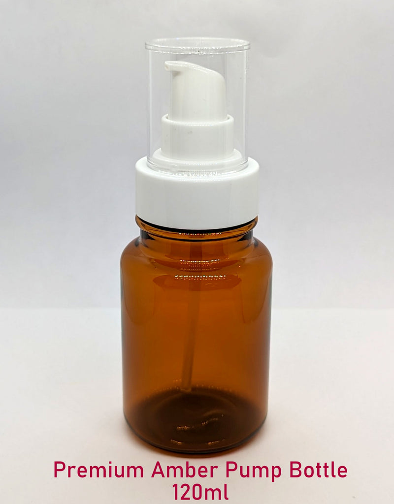 Premium Amber Pump Bottle - 120ml