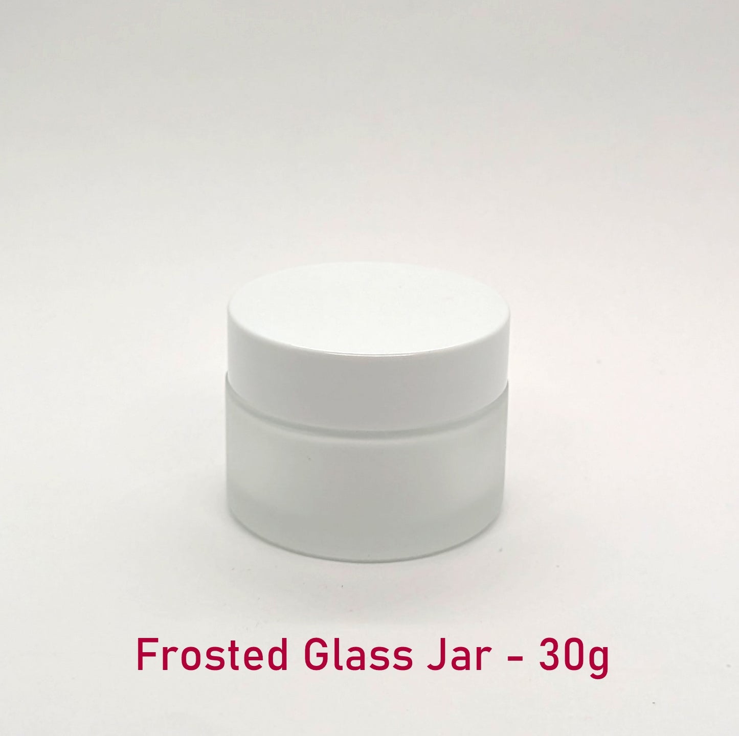 Frosted Glass Jar (White Lid) - 30g / 1oz