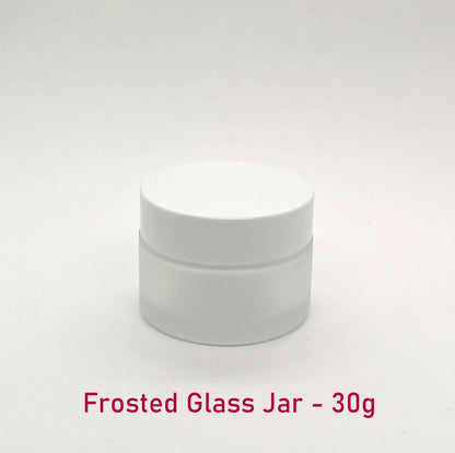 Frosted Glass Jar (White Lid) - 30g / 1oz