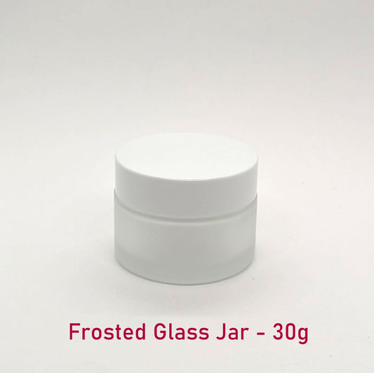 Frosted Glass Jar (White Lid) - 30g / 1oz
