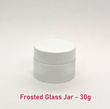 Frosted Glass Jar (White Lid) - 30g / 1oz