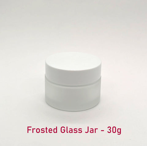Frosted Glass Jar (White Lid) - 30g / 1oz