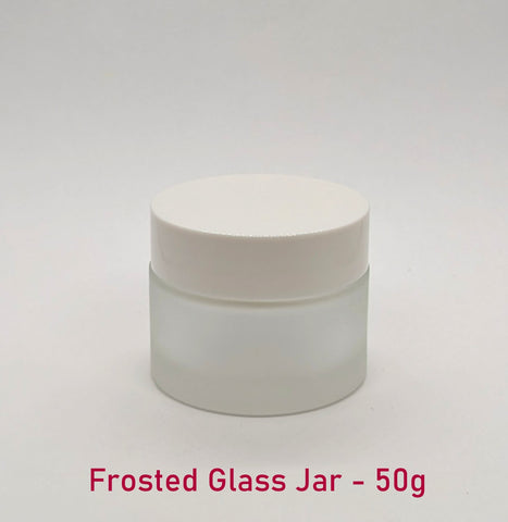 Frosted Glass Jar (White Lid) - 50g / 1.8oz