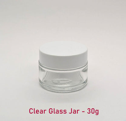 Clear Glass Jar (White Lid) - 30g / 1oz