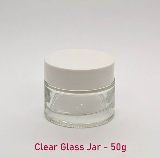 Clear Glass Jar (White Lid) - 50g / 1.8oz