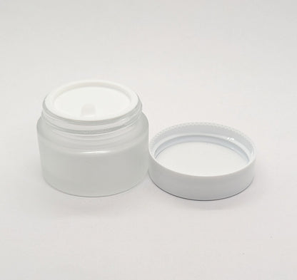 Frosted Glass Jar (White Lid) - 30g / 1oz