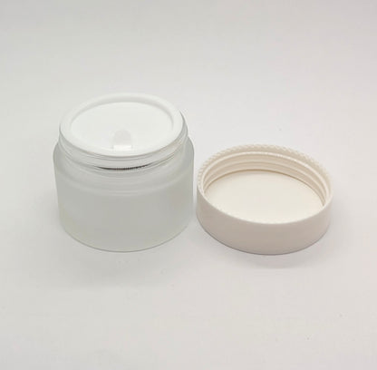 Frosted Glass Jar (White Lid) - 50g / 1.8oz