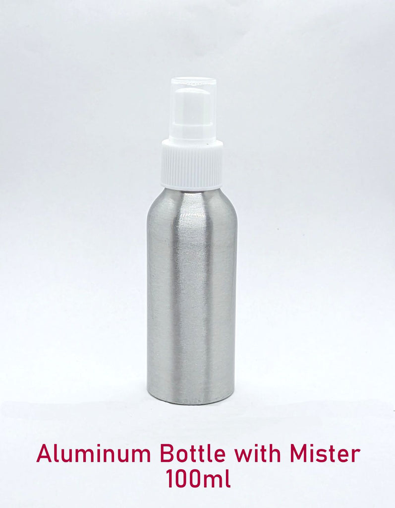 Aluminum Bottle with White Mister - 100ml