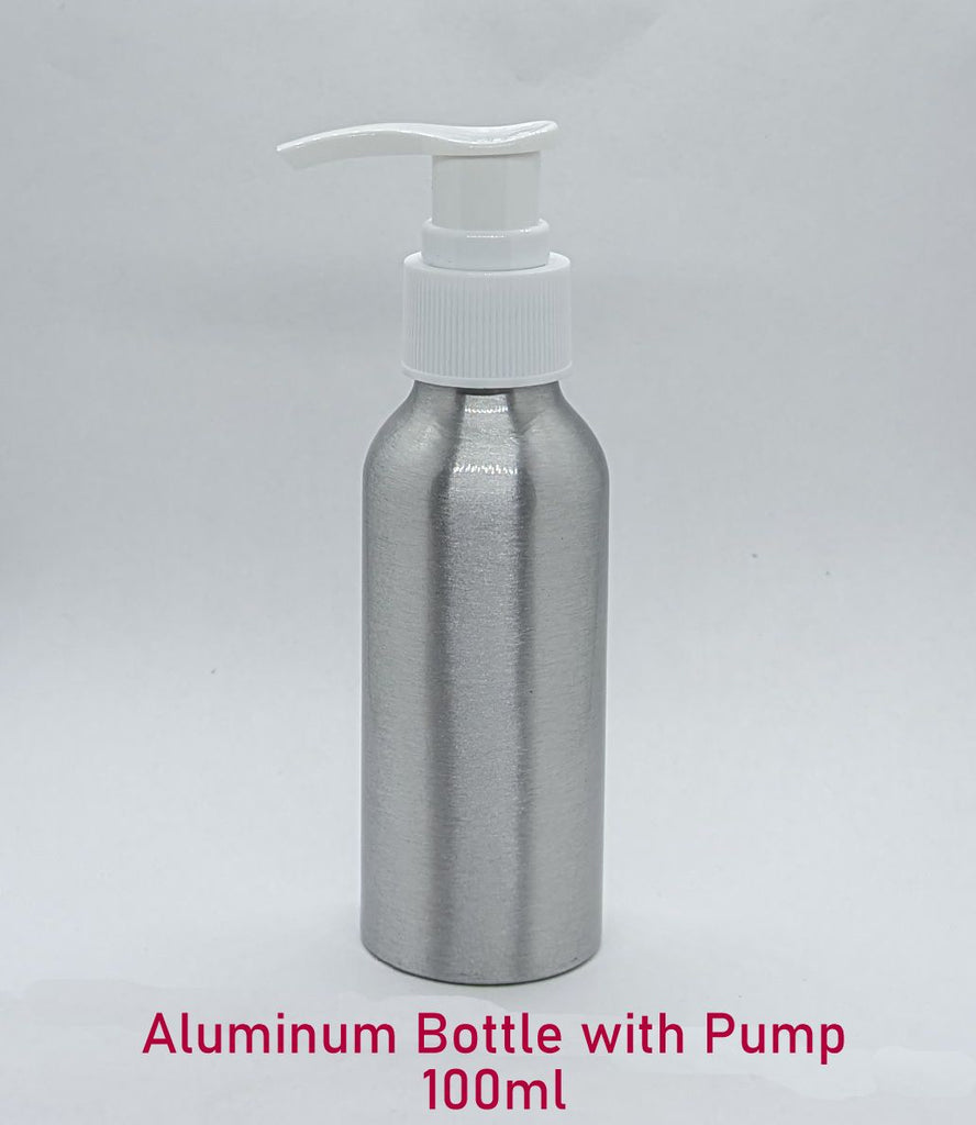 Aluminum Bottle with White Pump - 100ml